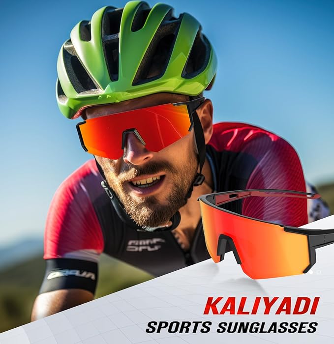 KALIYADI Sports Sunglasses-for-Men Polarized Running-Sunglasses: Sport Mens Sunglasses with UV Protection for Cycling Fishing KAS93-10-11-12