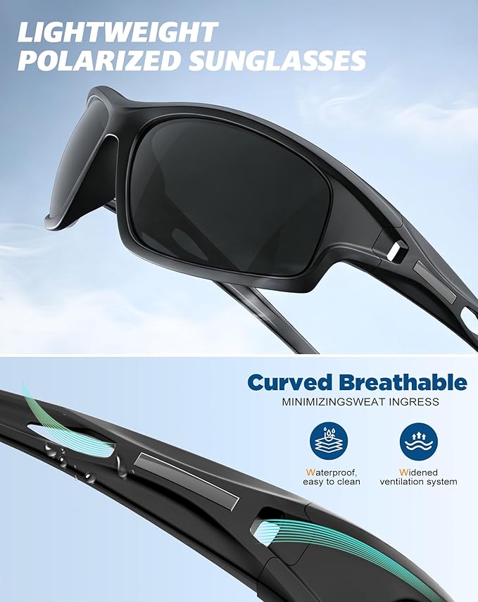 KALIYADI 4 Pack Polarized Sunglasses-Men Sports Sun-glasses: Mens Sunglasses UV Protection for Fishing Driving Cycling KAS94-1-3-5