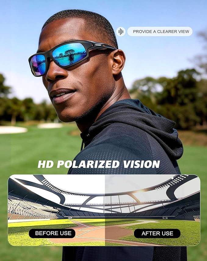 KALIYADI 4 Pack Polarized Sunglasses-Men Sports Sun-glasses: Mens Sunglasses UV Protection for Fishing Driving Cycling KAS94-1-3-5